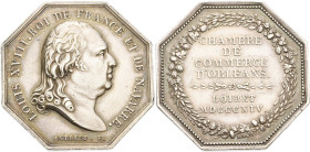 Frankreich-Medaillen und Marken
 Achteckiger Silberjeton 1814 (Andrieu) Wirtschaftskammer von Orléans. Kopf nach rechts / 6 Zeilen Schrift. 32 mm, 13...