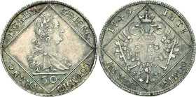 Habsburg
Franz I. 1745-1765 30 Kreuzer 1748, NB-Nagybanya Herinek 252 Fast vorzüglich