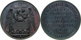 Kaiserreich Österreich
Franz Joseph I. 1848-1916 Bronzemedaille 1881 (Pittner) Auf die Opfer des Wiener Ringtheater Brandes. Zwei Trauerengel halten ...