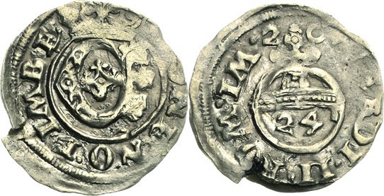Einbeck
 Kipper - 1/24 Taler 1620. Mit Titel Ferdinand II Buck 69 i Vorzüglich