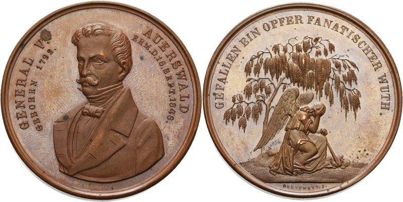 Frankfurt am Main
 Bronzemedaille 1848 (Drentwett) Auf die Ermordung des Genera...