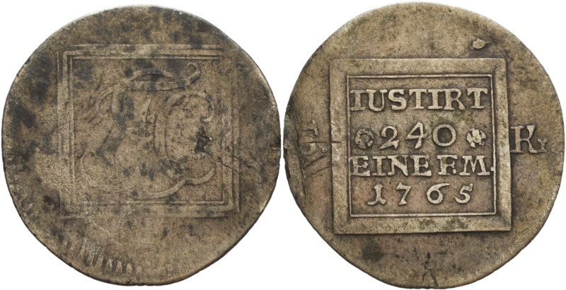 Sachsen-Hildburghausen
Ernst Friedrich III. Carl 1745-1780 5 Kreuzer 1765, o.Mz...