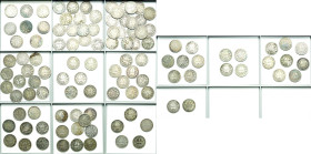 Kleinmünzen
Lot-112 Stück Sammlung - 1 Mark 1873 - 1887. Es fehlen: 1881 H und 1886 G. Dabei: 1873 D vz-st, 1886 vz+. Einige Stücke mehrfach vorhande...
