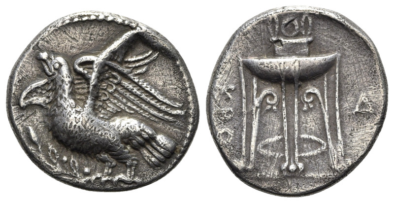 Bruttium, Kroton, c. 350-300 BC. AR Stater (22mm, 7.44g, 1h). Eagle with spread ...