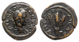 Severus Alexander (222-235). Cappadocia, Caesarea. Æ (21mm, 7.79g, 11h), year 5 (AD 225/6). Laureate head r. R/ Three grain ears. RPC VI online 6807 (...