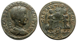 Gordian III (238-244). Pisidia, Antioch. Æ (34mm, 24.03g, 6h). Laureate, draped, and cuirassed bust r. R/ Two Victories standing facing one another, p...