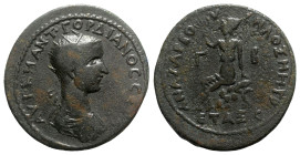 Gordian III (234-244). Cilicia, Anazarbus. Æ (32mm, 18.20g, 9h), year 261 (AD 242/3). Radiate, draped and cuirassed bust r. R/ Male figure seated l. o...