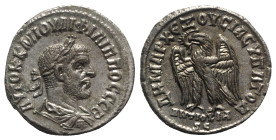 Philip I (244-249). Seleucis and Pieria, Antioch. BI Tetradrachm (26mm, 12.18g, 1h). AD 248-9. Laureate, draped and cuirassed bust r. R/ Eagle standin...