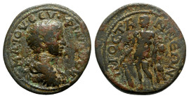 Philip II Caesar (244-247). Pisidia, Prostanna. Æ (27mm, 11.87g, 6h). Bareheaded and draped bust r. R/ Hercules, nude, standing l., holding club and l...