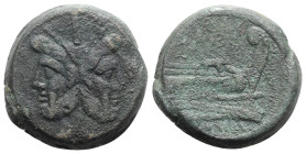 Anonymous, Rome, after 211 BC. Æ As (34mm, 37.21g, 5h). Laureate head of Janus. R/ Prow of galley r. Cf. Crawford 56/2. Good Fine