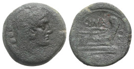 L. Cornelius Cinna, c. 169-158 BC. Æ Quadrans (19mm, 7.71g, 9h). Head of Hercules r., wearing lion skin. R/ Prow of galley r.; CINA above. Crawford 17...
