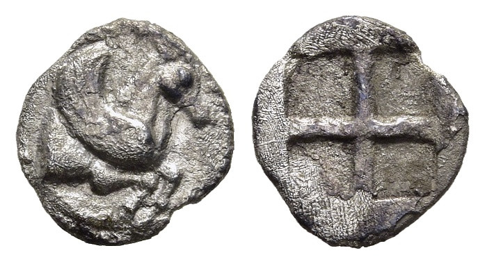 MACEDON. Argilos. Hemiobol (Circa 495-478/7 BC). 

Obv: Forepart of Pegasus righ...