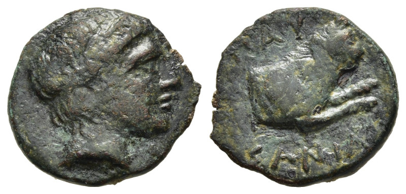 KINGS OF MACEDON. Pausanias (Circa 395/4-393 BC). Ae. Aigai or Pella.

Obv: Head...