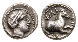 KINGS OF MACEDON. Philip II (359-336 BC). 1/10 Tetradrachm. Struck under Antipater, Polyperchon, or Kassander. Amphipolis (circa 323-315 BC).

Obv: Di...