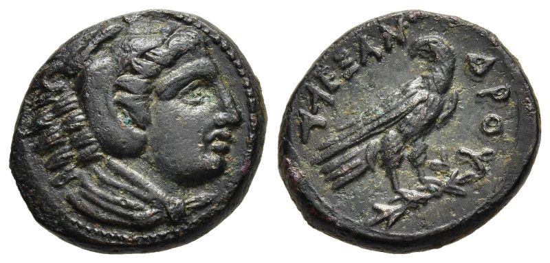 KINGS OF MACEDON. Alexander III 'the Great' (336-323 BC). Ae. Amphipolis.

Obv: ...