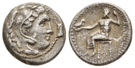 KINGS OF MACEDON. Philip III Arrhidaios (323-317 BC). Drachm. Magnesia ad Maeandrum.

Obv: Head of Herakles right, wearing lion skin headdress.
Rev: Φ...