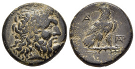 KINGS OF MACEDON. Ptolemy Keraunos (281-279 BC). Ae Obol. Uncertain mint in Macedon.

Obv: Laureate head of Zeus right.
Rev: Eagle standing right on t...