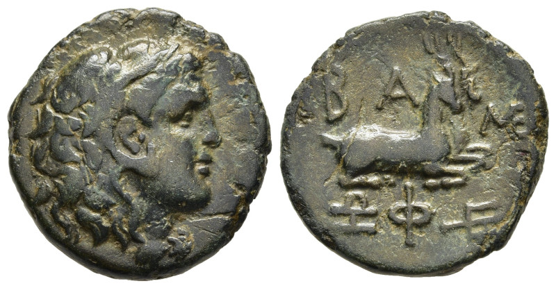 KINGS OF MACEDON. Philip V (221-179 BC). Ae. Pella or Amphipolis.

Obv: Head of ...