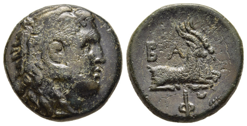 KINGS OF MACEDON. Philip V (221-179). AE. Uncertain Macedonian.

Obv: Head of He...