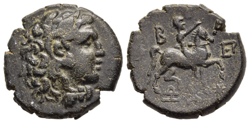 KINGS OF MACEDON. Perseus (179-168 BC). Ae. Uncertain mint. 

Obv: Head of Herak...