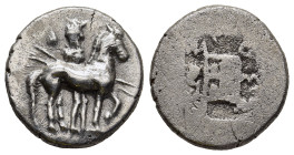 THRACO- MACEDONIAN TRIBES. Mosses (circa 480 BC). Drachm. 

Obv: Horseman, wearing kausia and holding two spears, standing right, behind horse standin...