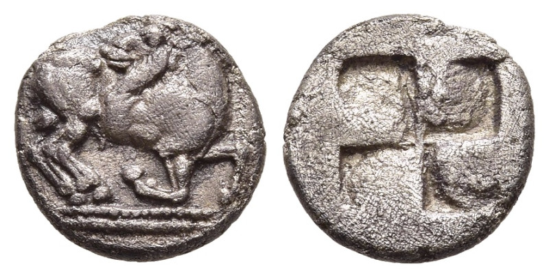 THRACO- MACEDONIAN TRIBES. Mygdones or Krestones. Trihemiobol (Circa 485-470 BC)...