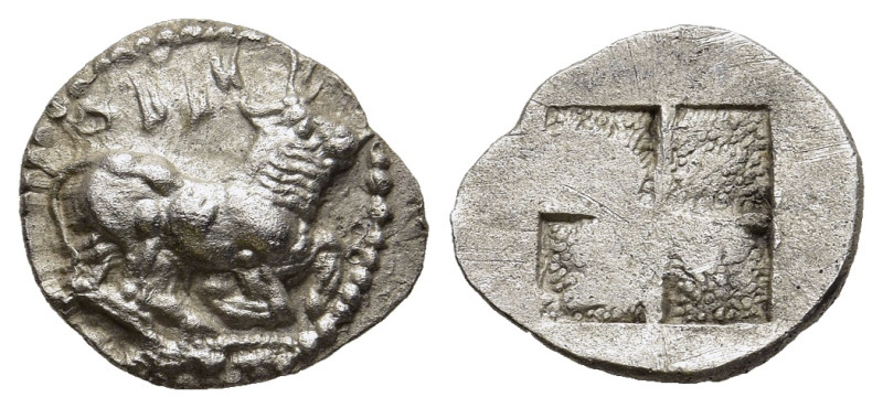 THRACO-MACEDONIAN TRIBES. Orreskioi. Trihemiobol (Circa 480-465 BC). 

Obv: OPPH...