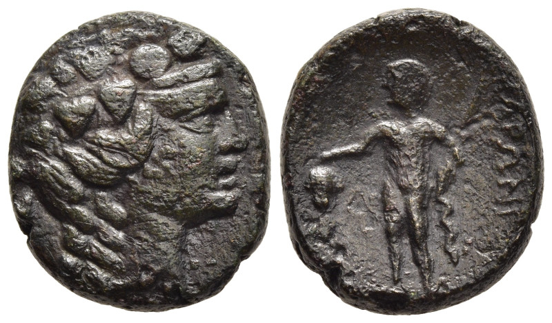 THRACE. Maroneia. Ae (1st century BC)

Obv: Head of Dionysos right, wearing ivy ...
