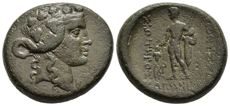 THRACE. Maroneia. Ae (1st century BC).

Obv: Head of Dionysos right, wearing ivy...