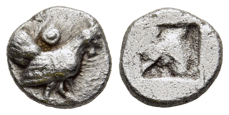 THRACE. Selymbria. Diobol (Circa 492-470). 

Obv: Cockrell standing right; above...