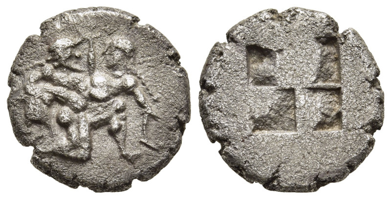 ISLANDS OFF THRACE. Thasos. 1/3 Stater or Drachm (circa 500-480 BC).

Obv: Ithyp...