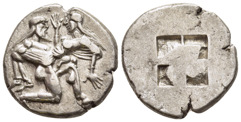 ISLANDS OFF THRACE. Thasos. Stater (Circa 480-463 BC).

Obv: Ithyphallic satyr a...