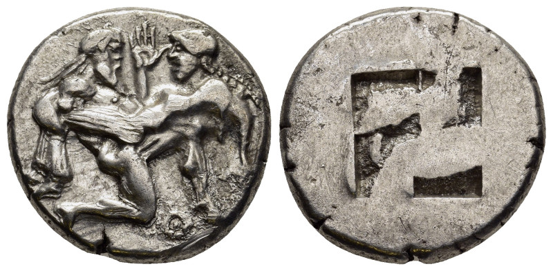 ISLANDS OFF THRACE. Thasos. Stater (Circa 480-463 BC). 

Obv:Nude, ithyphallic s...