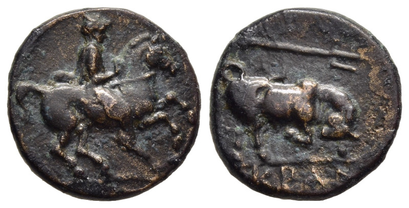 THESSALY. Krannon. Chalkous (Circa 350-300 BC).

Obv: Rider on horseback r- wear...