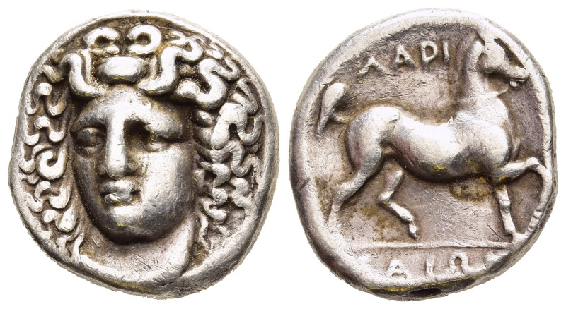 THESSALY. Larissa. Fourrée Stater (356-336 BC). 

Obv: Head of the nymph Larissa...
