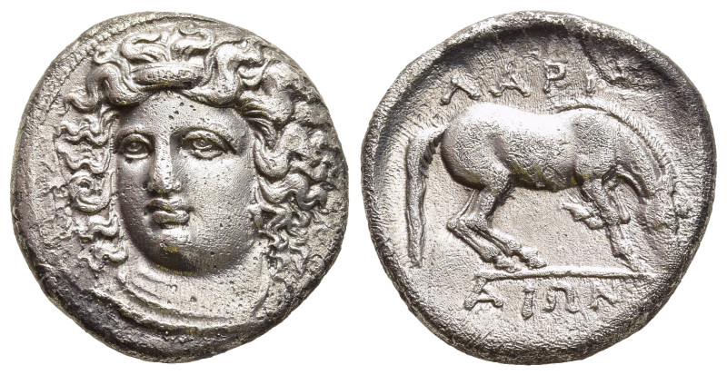 THESSALY. Larissa. Drachm (Circa 356-342 BC).

Obv: Head of the nymph Larissa fa...