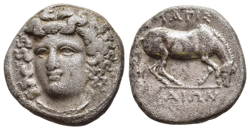 THESSALY. Larissa. Drachm (Circa 356-342 BC).

Obv: Head of the nymph Larissa fa...