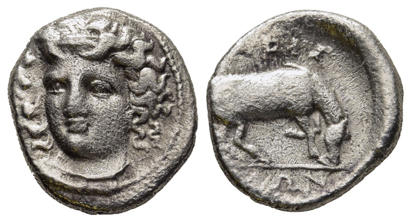 THESSALY. Larissa. Hemidrachm (Circa 356-342 BC).

Obv: Head of the nymph Lariss...