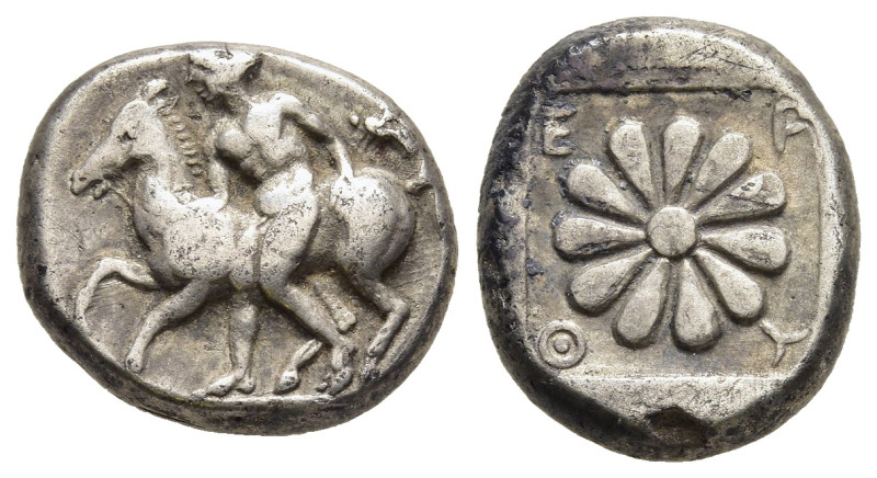 IONIA. Erythrai. Drachm (Circa 480-450 BC).

Obv: Nude male leading horse left; ...