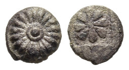 IONIA. Erythrai. Hemiobol (Circa 480-450 BC).

Obv: Rosette of 18 petals.
Rev: Rosette of eight petals within circular linear border; all within incus...