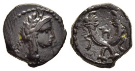 KINGS OF NABATAEA. Aretas IV (Circa 9/8 BC-AD 40). Ae. Petra.

Obv: Laureate head right.
Rev: Crossed cornucopiae. 

CN 150b; Meshorer, Nabataea 68. 
...