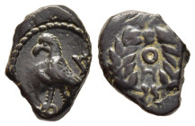 KINGS OF NABATAEA. Aretas IV (Circa 9/8 BC-AD 40). Ae. Petra. 

Obv: Letters within wreath.
Rev: Eagle standing left. 

CN 156f; Meshorer, Nabataea 93...