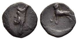 KINGS OF ARMENIA MINOR. Mithradates (Circa 180s-170s BC). Ae. Chalkous

Obv: Draped bust of Mithradates left, bearded and wearing upright bashlyk ti...