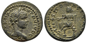 MACEDON. Amphipolis. Caracalla (198-217). Ae.

Obv: AVY K MAV ANTONINOC.
Laureate head right.
Rev: ΑΜΦΙΠΟΛƐΙΤΩΝ.
City-goddess seated left, holding pat...