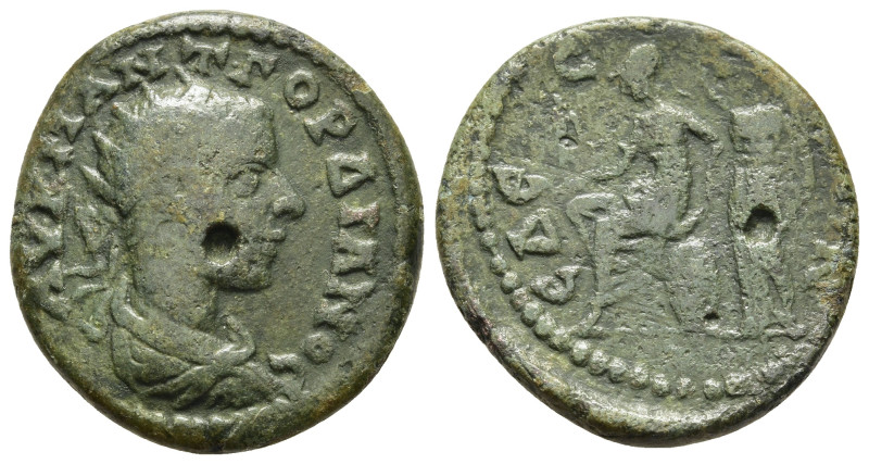 MACEDON. Edessa. Gordian III (238-244). Ae.

Obv: ΑΥ Κ Μ ΑΝT ΓΟΡΔΙΑΝΟϹ.
Radiate,...