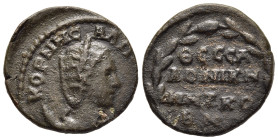 MACEDON. Thessalonica. Salonina (Augusta, AD 254-268). Ae.

Obv: Draped bust right set on crescent and wearing stephane.
Rev: / ΘЄCCA / ΛONIKH / MHTRO...