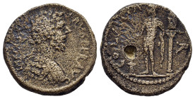 ACHAIA. Patra. Septimius Severus (193-211). Ae. 

Obv: […]ERVS PER AVG
Laureate and cuirassed bust right.
Rev: COL A A(?) [PA]TR
Hermes standing left,...