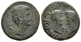 CORINTHIA. Corinth. Augustus (BC 27-AD 14). C. Servilius C.f. Primus and M. Antonius Hipparchus, duoviri. Ae.

Obv: CAESAR CORINT
Bare head right.
Rev...