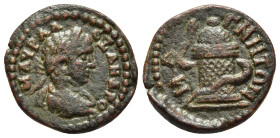 IONIA. Magnesia ad Maeandrum. Severus Alexander (222-235).Ae Hemiassarion.

Obv: Μ ΑΥΡ ΑΛEΞΑΝΔΡΟC.
Laureate, draped and cuirassed bust right. 
Rev: ΜΑ...