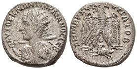 SELEUCIS AND PIERIA. Antioch. Gordian III (238-244). Tetradrachm.

Obv: ΑΥΤΟΚ Κ Μ ΑΝΤ ΓΟΡΔΙΑΝΟϹ ϹЄΒ. 
Radiate, draped and cuirassed bust left, holding...